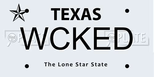 WCKED Texas License Plate