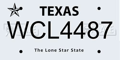 WCL4487 Texas License Plate