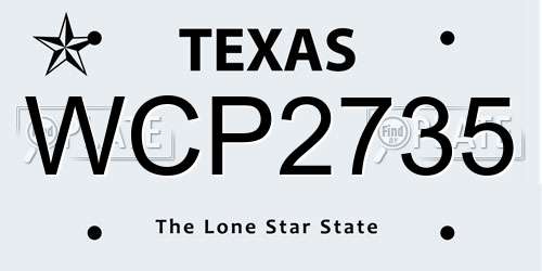 WCP2735 Texas License Plate