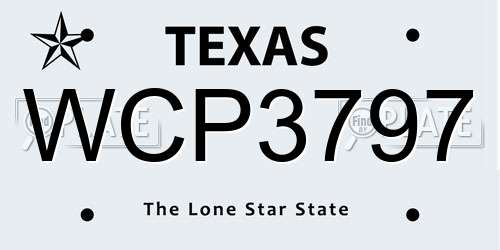 WCP3797 Texas License Plate