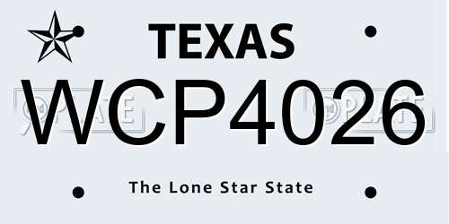 WCP4026 Texas License Plate