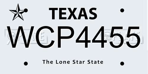 WCP4455 Texas License Plate