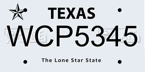 WCP5345 Texas License Plate