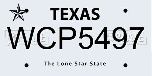 WCP5497 Texas License Plate