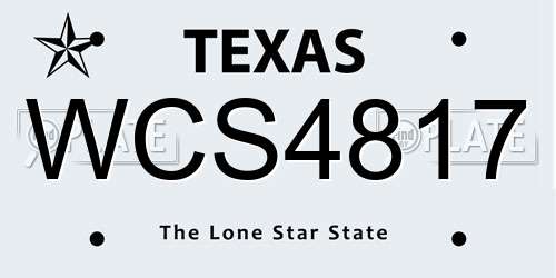 WCS4817 Texas License Plate