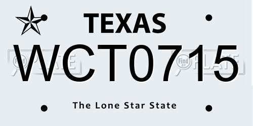 WCT0715 Texas License Plate