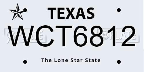 WCT6812 Texas License Plate