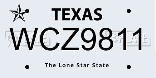 WCZ9811 Texas License Plate