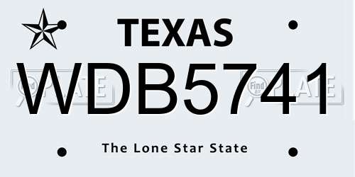 WDB5741 Texas License Plate