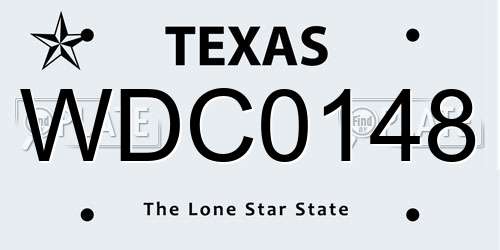 WDC0148 Texas License Plate