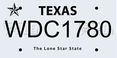 WDC1780 Texas License Plate