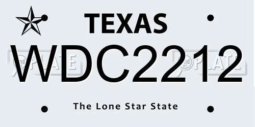 WDC2212 Texas License Plate