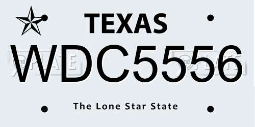 WDC5556 Texas License Plate