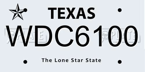 WDC6100 Texas License Plate