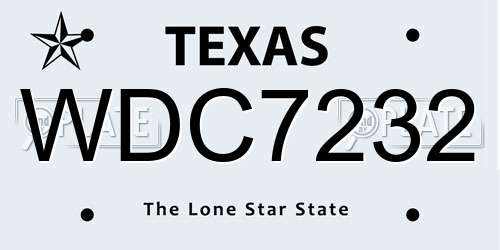 WDC7232 Texas License Plate