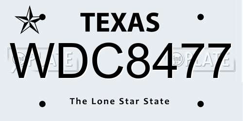 WDC8477 Texas License Plate