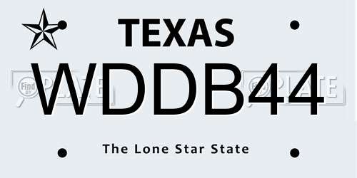 WDDB44 Texas License Plate