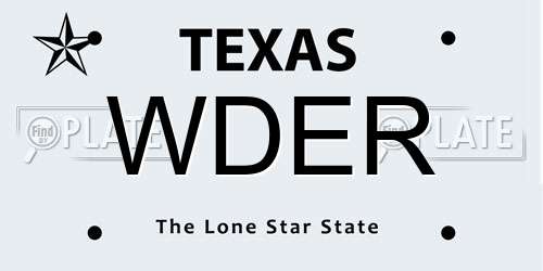 WDER Texas License Plate