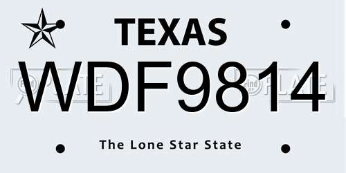 WDF9814 Texas License Plate