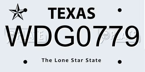 WDG0779 Texas License Plate