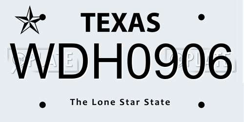 WDH0906 Texas License Plate