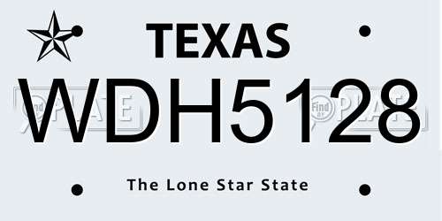 WDH5128 Texas License Plate