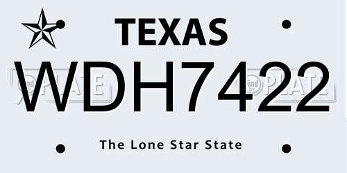 WDH7422 Texas License Plate