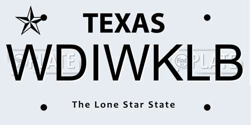 WDIWKLB Texas License Plate