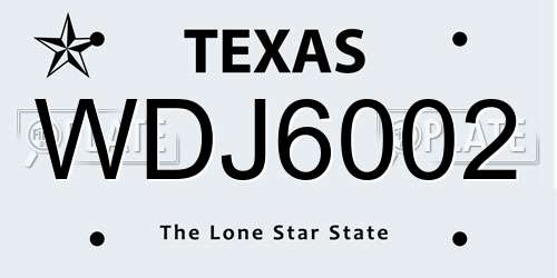 WDJ6002 Texas License Plate