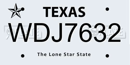 WDJ7632 Texas License Plate