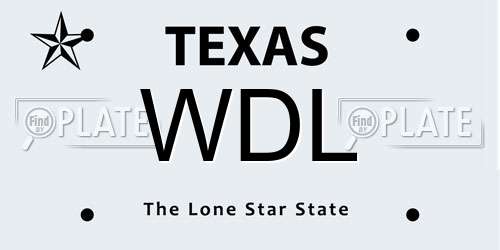 WDL Texas License Plate