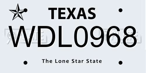 WDL0968 Texas License Plate