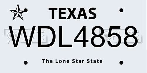 WDL4858 Texas License Plate
