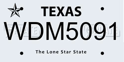 WDM5091 Texas License Plate
