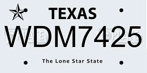 WDM7425 Texas License Plate