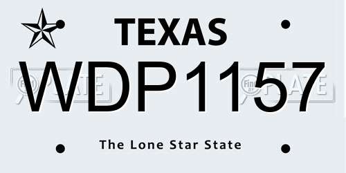 WDP1157 Texas License Plate