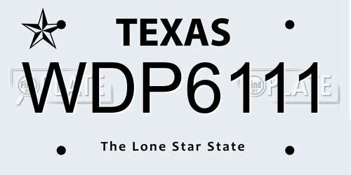 WDP6111 Texas License Plate