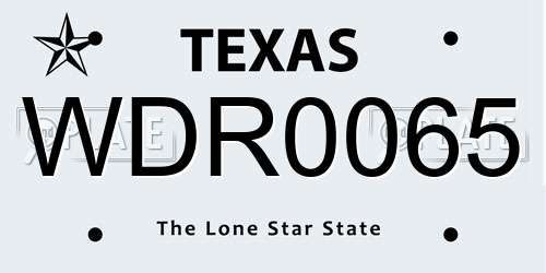 WDR0065 Texas License Plate