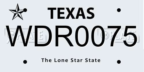 WDR0075 Texas License Plate