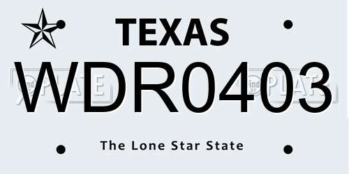 WDR0403 Texas License Plate