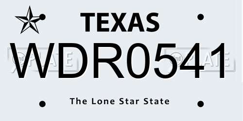 WDR0541 Texas License Plate