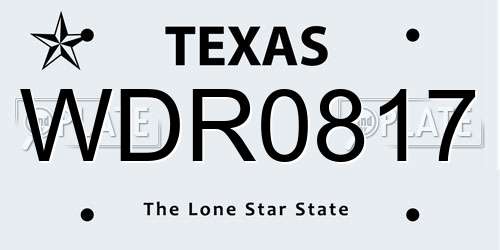 WDR0817 Texas License Plate