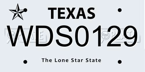 WDS0129 Texas License Plate