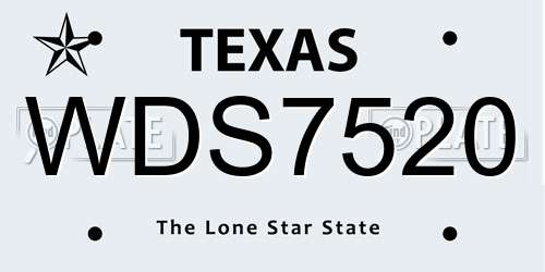 WDS7520 Texas License Plate