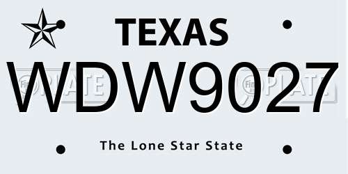 WDW9027 Texas License Plate