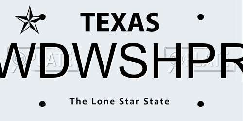WDWSHPR Texas License Plate