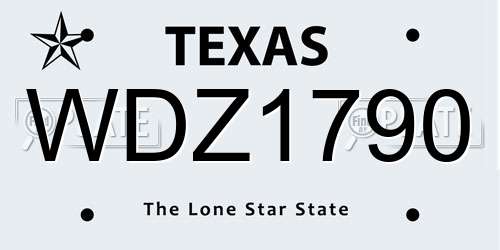 WDZ1790 Texas License Plate