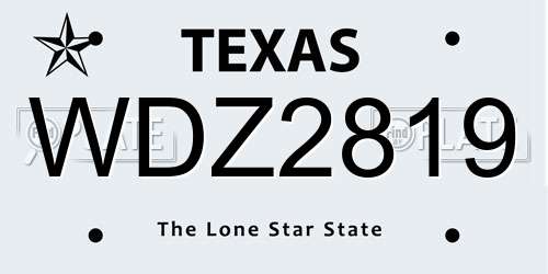 WDZ2819 Texas License Plate