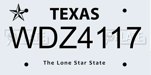 WDZ4117 Texas License Plate