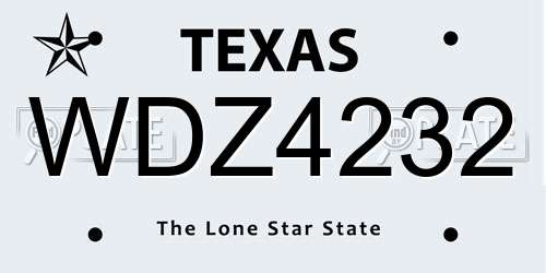 WDZ4232 Texas License Plate